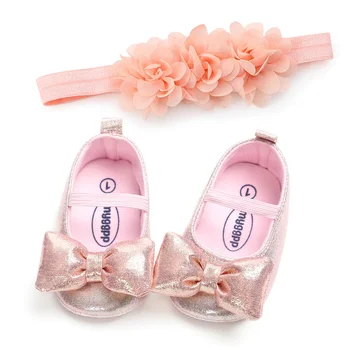 

Newborn Baby Girl Flower Sneakers Toddler Cotton Bling Bow Christening Shoes Infant Little Girls Princess Sequin Leather Shoes