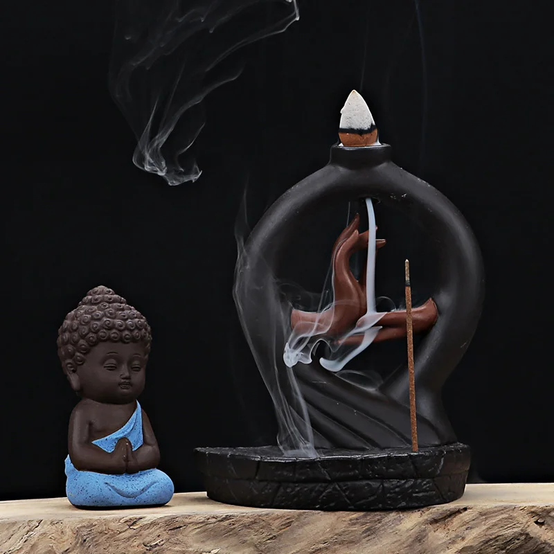 Incense Burner Backflow Ceramic Glaze Tower Holder Smoke Cone Sandalwood