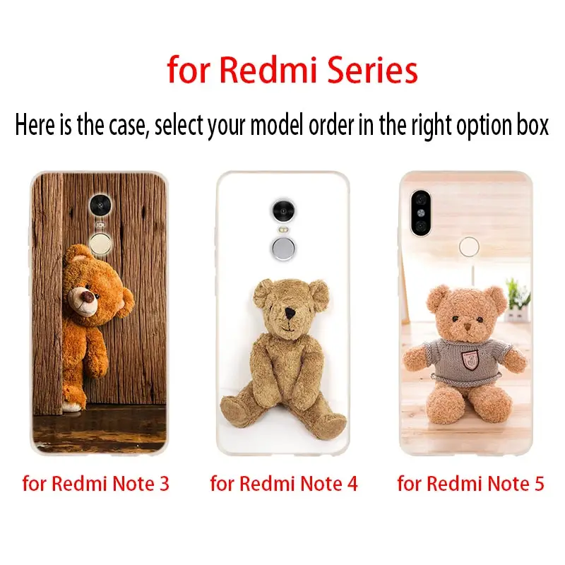 Милый плюшевый мишка мягкий чехол для Xiaomi Redmi Note 8 7 6 5 Pro 8a 6pro 6a s2 5a 4a 5plus y3 Coque Funda Etui