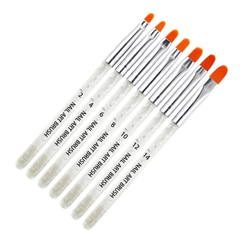 

7Pcs Professional Nali Brushes For Nail Art Painting Manicure UV Gel Brush Pen Transparent Acrylic Drawing Brush Tools