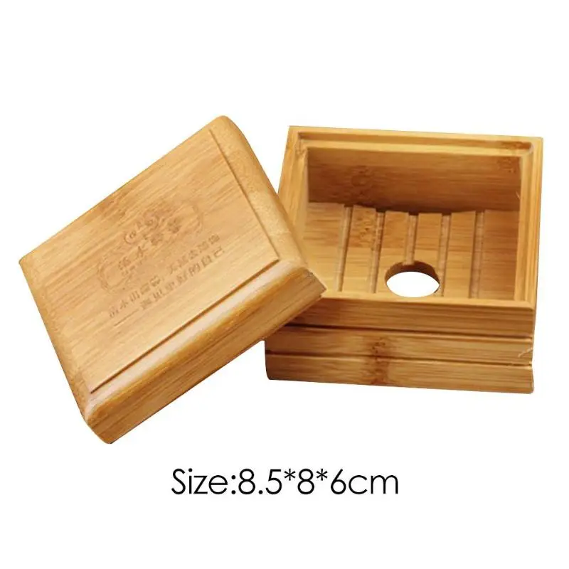 Eco-Friendly Bamboo Wooden Soap Dish Container Travel Soap Dish Box Cas Soap Case Holder Soap Storage Box Bathroom Accessories