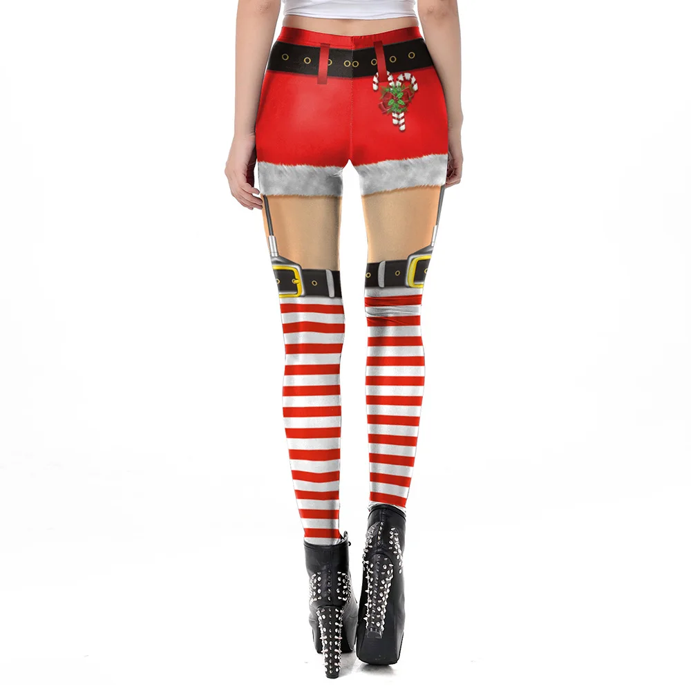 Christmas Print Leggings 3D Yoga Pants Sports Gym Elastic Pants Pregnant Women