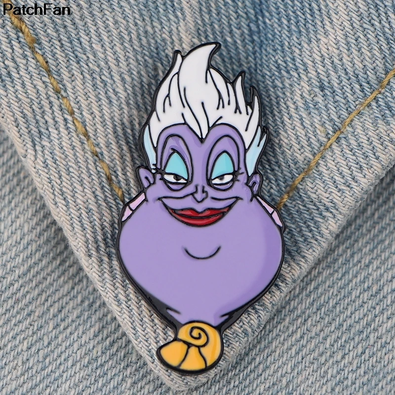 20 шт./лот A2694 Patchfan kawaii Ursula очаровательные Мультяшные булавки para броши для рубашек одежды рюкзак аксессуар металлические украшения значки