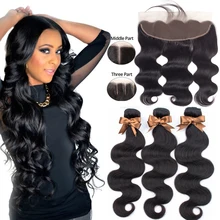 Best Price Beaudiva Brazilian Body Wave 3 Bundles With Frontal Human Hair Weave Bundles Lace Frontal With Bundles Human Hair Extension