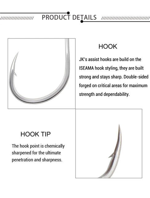 JK #10~#19 Light Fishing Hooks Silver Flat Iseama Hook High carbon
