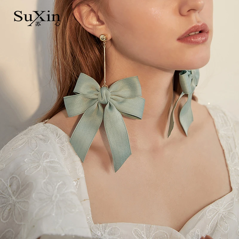 Серьги SuXin новинка 2020 простые темпераментные серьги с бантом бабочкой для женщин