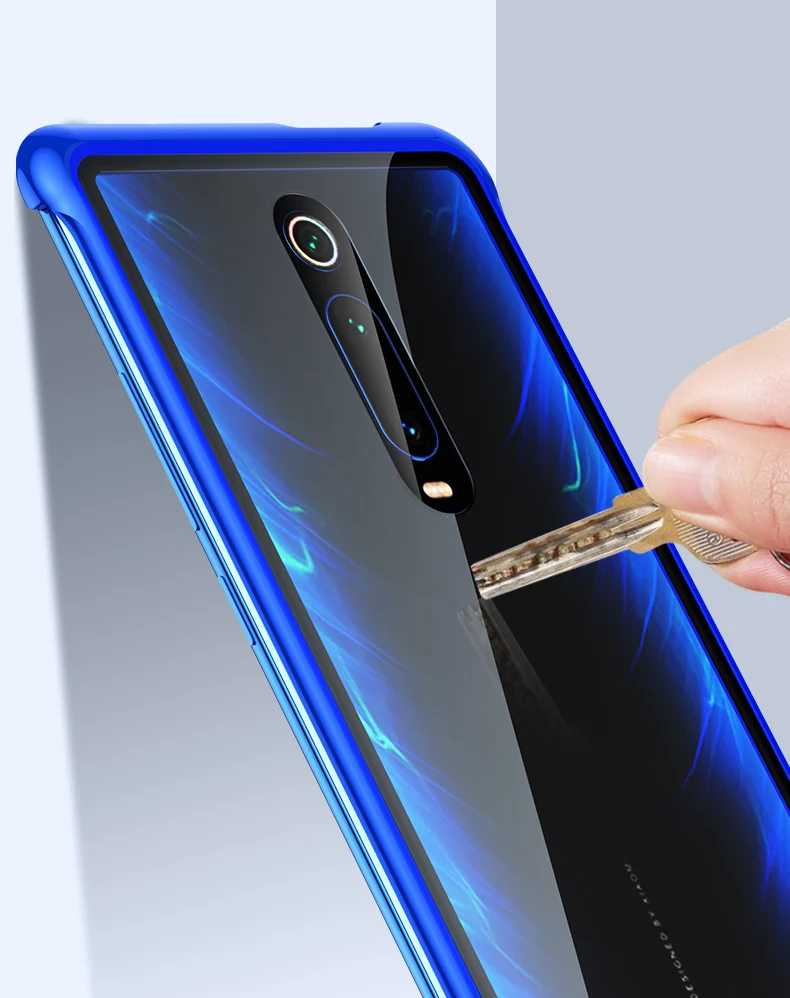 Чехол Red mi K20 Pro, Алюминиевый металлический чехол для телефона s, для Xiaomi mi 9T Pro mi 9 T, закаленное стекло, задняя крышка, полуупаковка, ударопрочный корпус