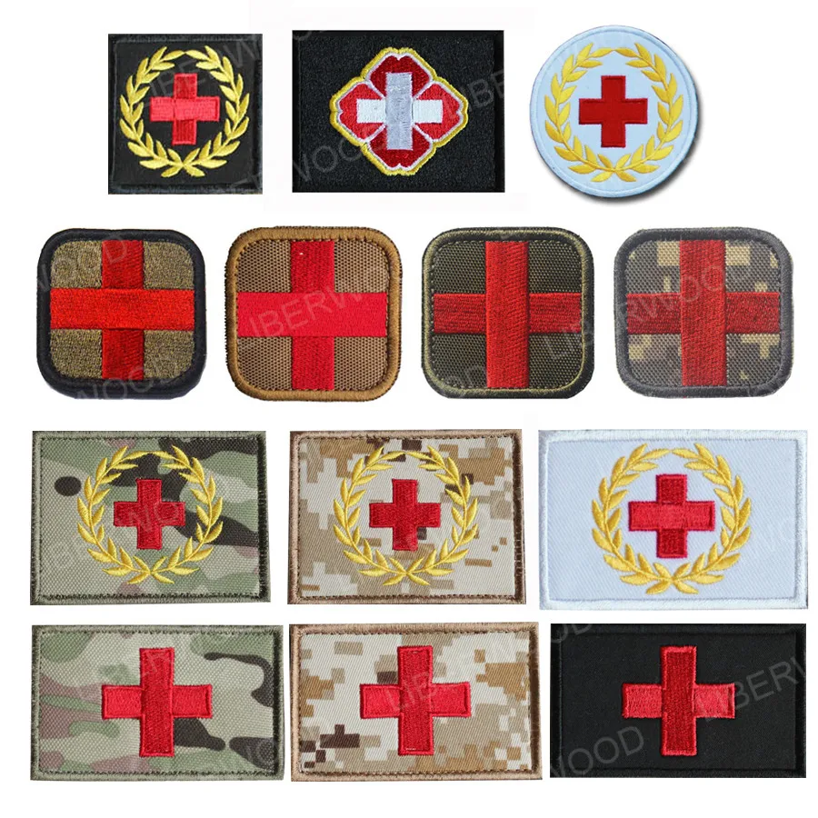 Red Cross EMT First Aid Embroidered Patch Medical Paramedic Badge Patch 5*5cm