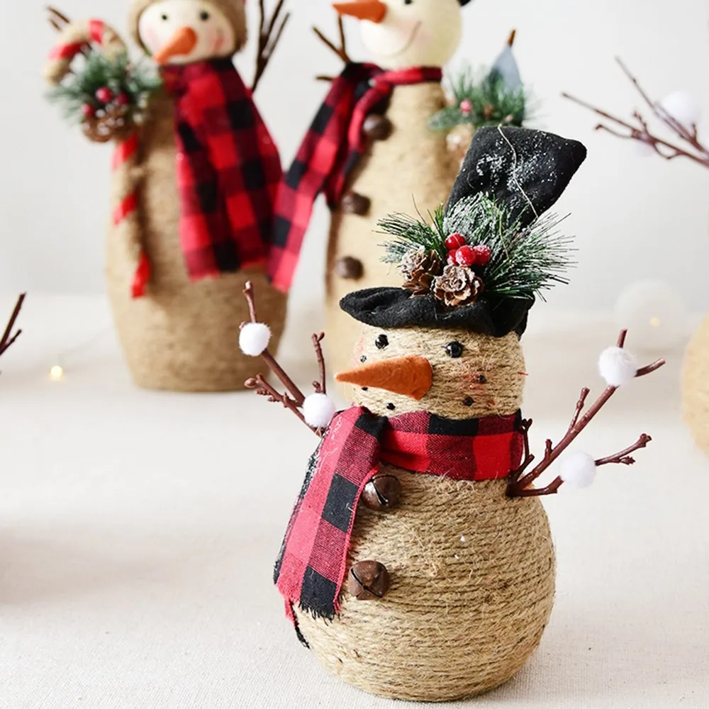 

Christmas Decorations Unique Cartoon Santa Claus Ornaments Creative Christmas Snowman Doll Drop Pendant with Hanging Rope