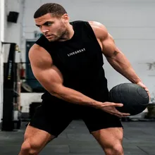 Muscle Dr. Brothers Европа и Америка жилет без рукавов жилет мужской свободный крой Чистый хлопок спортивная облегающая футболка