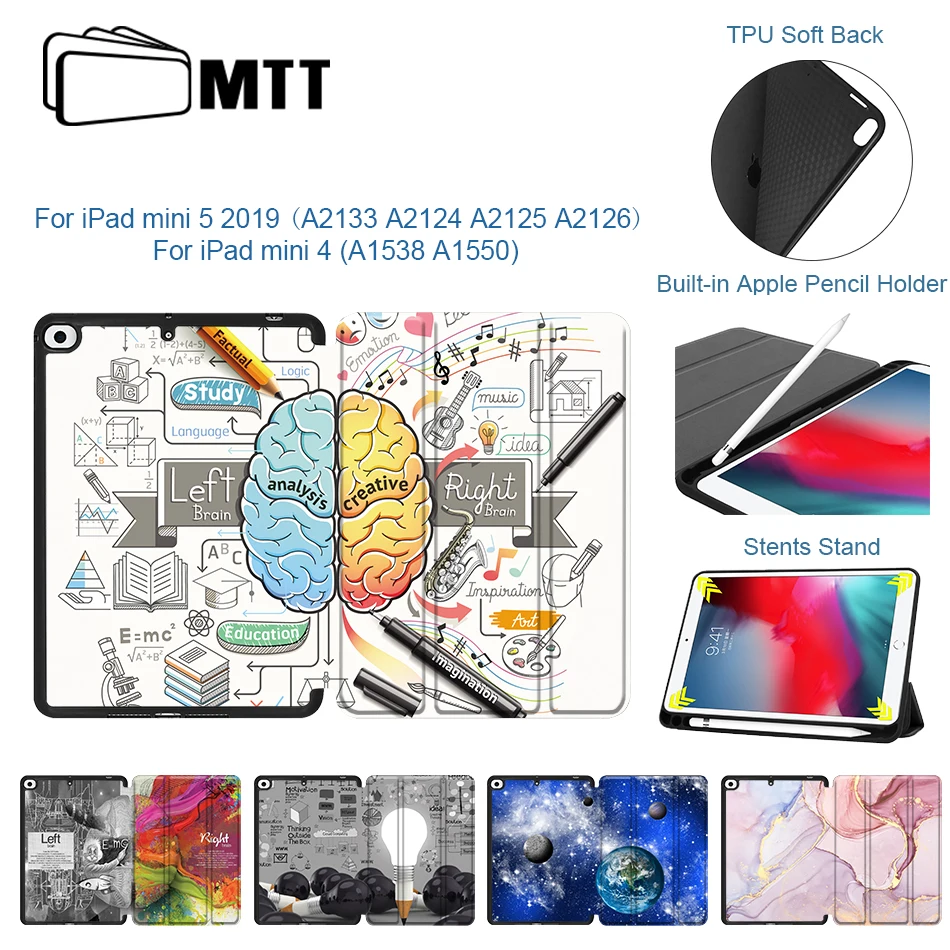 MTT чехол с милой собачкой для iPad Mini 5 2019 из искусственной кожи Тонкий флип смарт-чехол для iPad Mini 4 7,9 ''авто сна/Пробуждение чехол для планшета