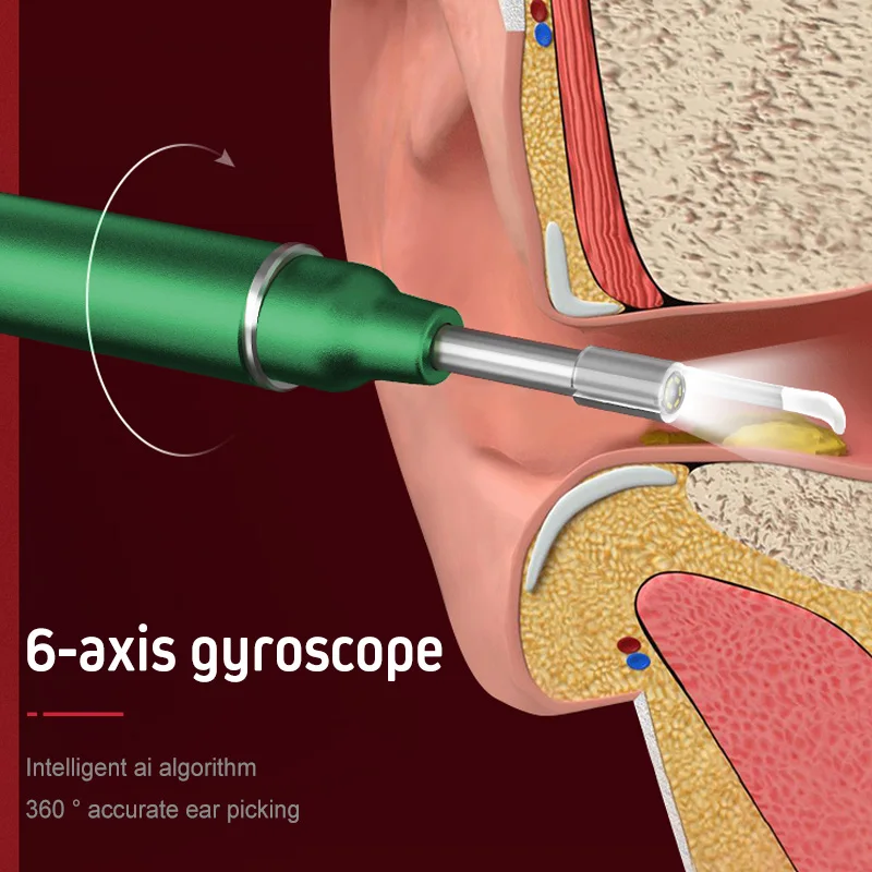 3.9mm WiFi Ear Otoscope Wireless 5.0MP Digital Endoscope Ear Inspection Camera Earwax Cleaning Tool with 6 Led for IOS Android