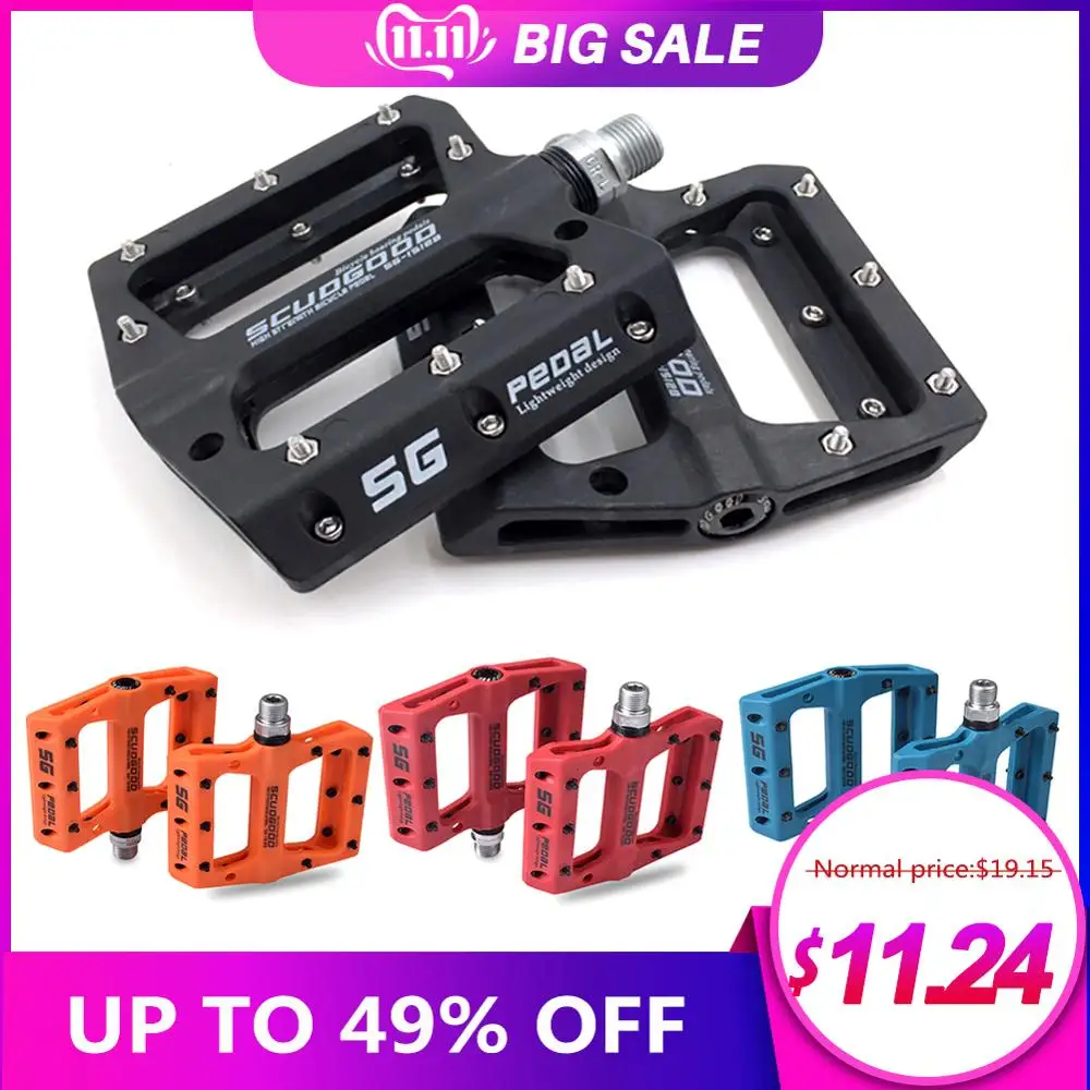 Baratos Pedales rockbros pedaMountain Ultra ligeros para bicicletas de fibra de Nylon 4 colores de Pie Grande para bicicletas de carretera rodamiento pedales piezas de bicicleta