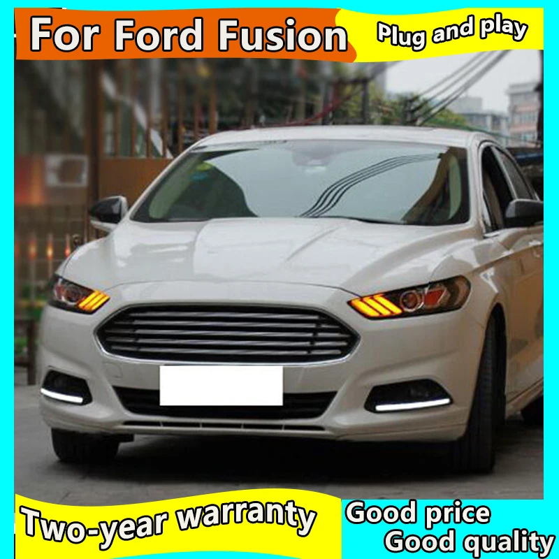 Автомобильный Стайлинг для Ford Mondeo Fusion фары 2013 2016 DRL линзы двойной луч Mustang
