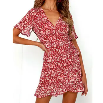 

UK Womens Maxi Boho Summer Beach Long Dress Evening Cocktail Party Sun Dress