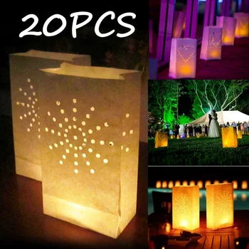 

20Pcs Lantern White Night Paper Tealight Candle Bag Festival Lantern Holder Party Wedding Decorations