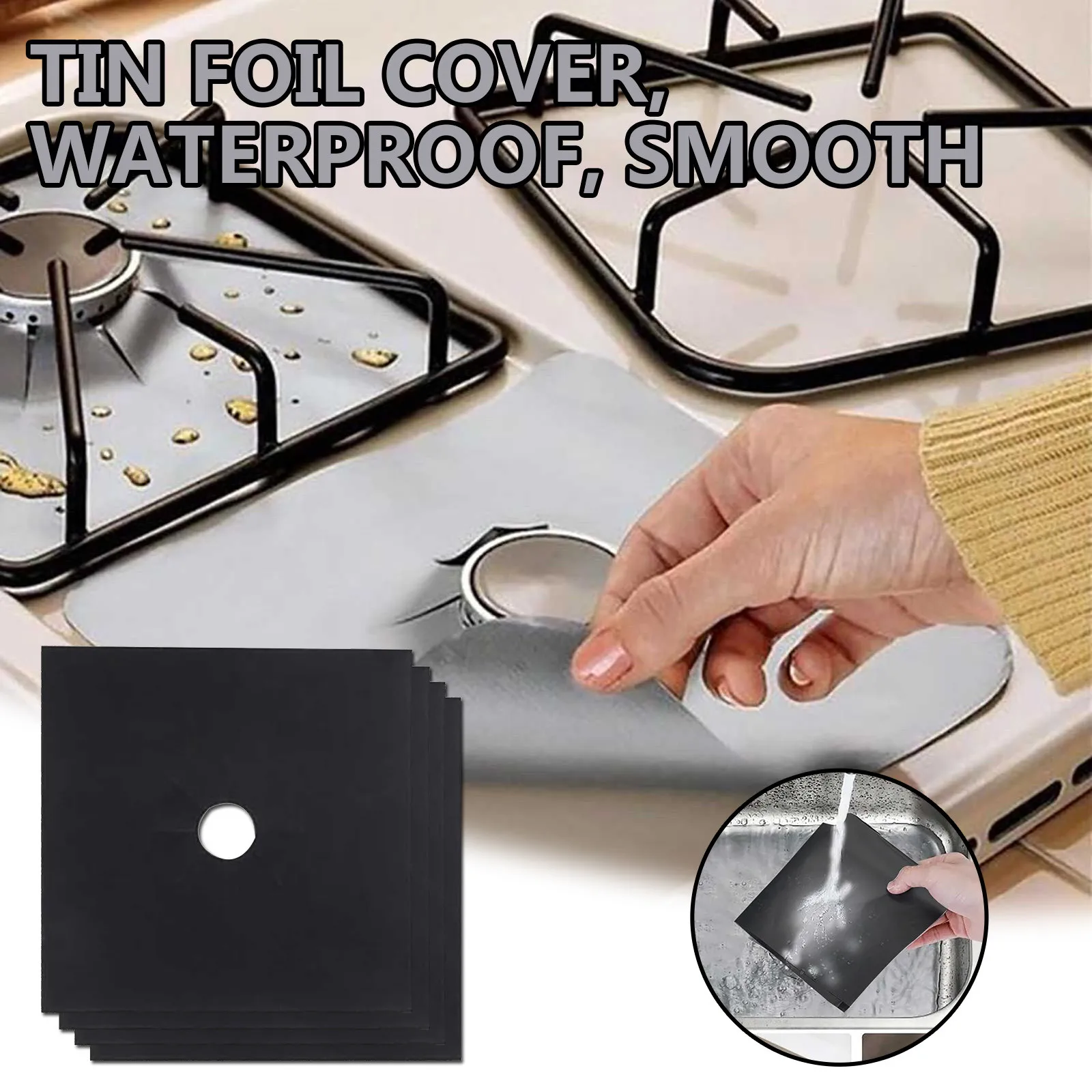 2/4pcs Stove Protective Cover Cooker Cover Liner Clean Mat Pad Non-stick Reusable Kitchen Gas Stove Stovetop Protector Kitchen