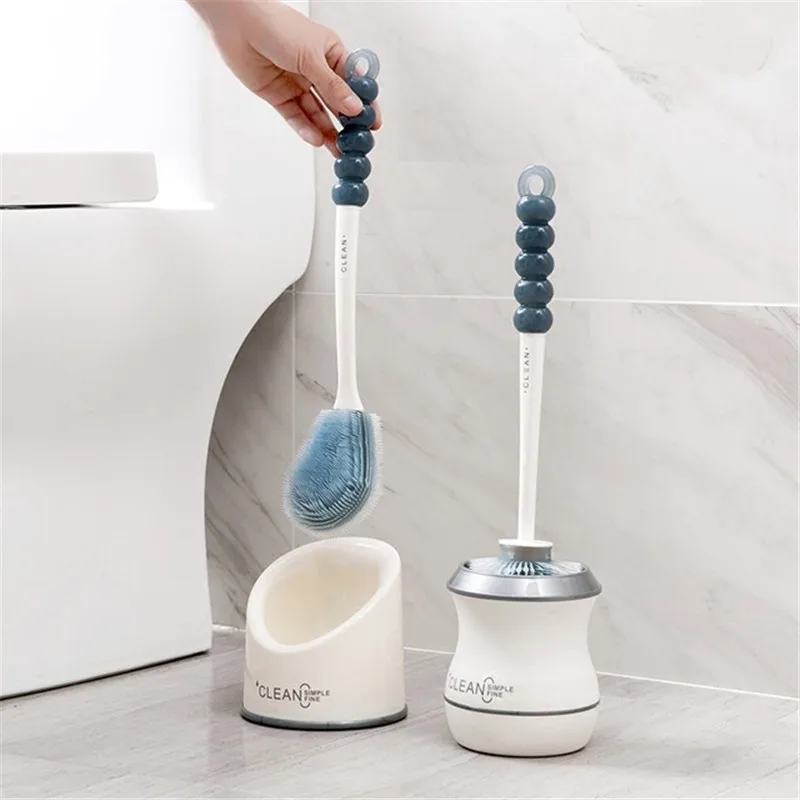 Portable Toilet Brush Toilet Cleaning Brush Holder Scrubber Curved