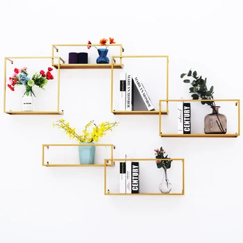 

Nordic Wall Decoration Shelf Wall Hanging Simple Wall Wall Hanging TV Background Wall Living Room Creative Bookshelf