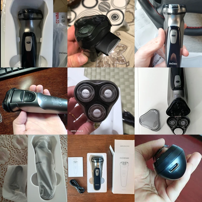Enchen 3D электробритва бритва для мужчин моющаяся Type C USB аккумуляторная триммер