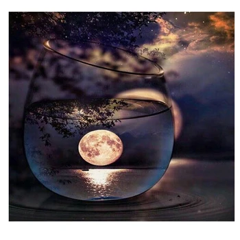 

Mosaic painting DIY diamond embroidery landscape full diamond modern style print drawing living room bedroom new evening night v