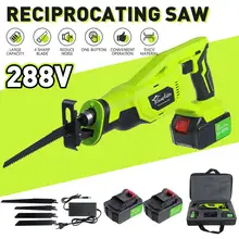 288VF Cordless Reciprocating Saw Adjustable Speed with Battery and 4 Pieces Blades Power Tools with 1/2pcs Batteries
