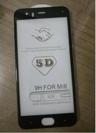 Роскошное бонаье для xiaomi mi6 Стекло 9h твердость взрывозащищенное Закаленное стекло xiaomi mi 6 защита для экрана телефона+ подарки - Цвет: Full glue Black 2pcs