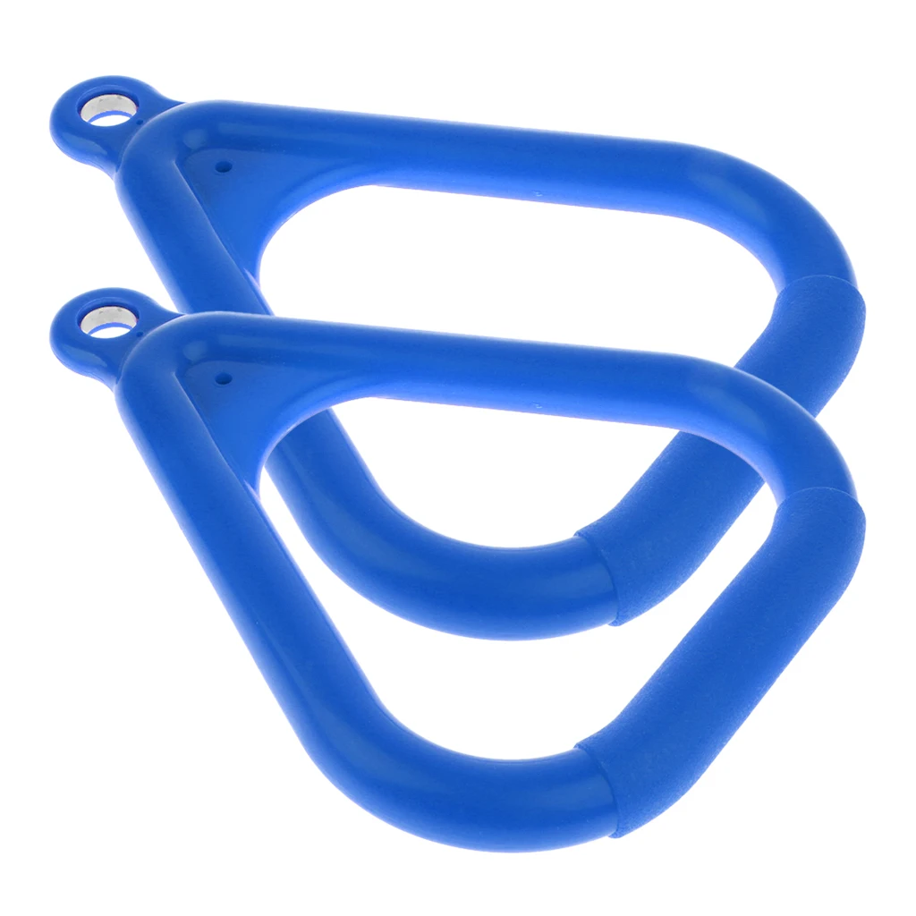 2pcs Swing Set Replacement Rings Trapeze Handles Parts, Kids Swingset Hanging Ring Jungle Gym Accessories - Blue