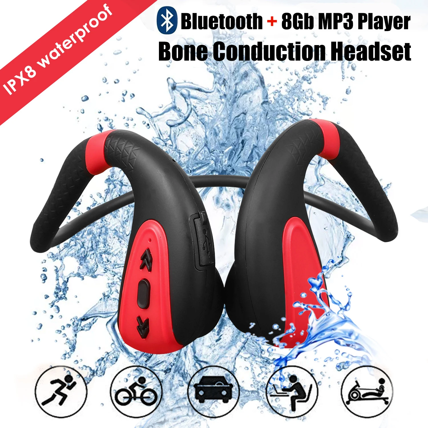 S.Wear IPX8 Waterproof Headphone Bone Conduction Headset Outdoor Sport 8G HIFI MP3 Player Swimming Earphone Dropshipping S.Wear IPX8 Waterproof Headphone Bone Conduction Headset Outdoor Sport 8G HIFI MP3 Player Swimming Earphone Dropshipping