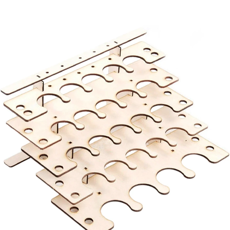 

HOT-DIY Wooden Paint Rack Stand Painting Ink Bottle Storage Holder Organizer Pigment Shelf Paintings Bracket Brushes Aperture 44