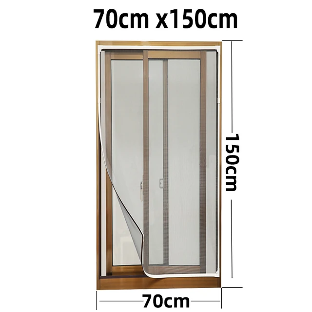 Inset Magnetic Window Screen Air Tulle Adjustable DIY Removable Washable Invisible Fly Mosquito Net Customize Screen Mesh Kit W 70cm x H 150cm