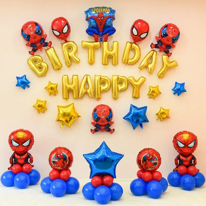

Spiderman Party Decoration Children's Birthday Party Party Holiday Atmosphere Decorations Flag Flag Tableware Cutlery Set