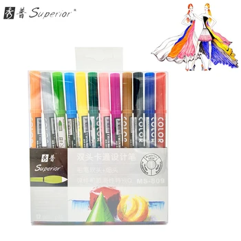 

Superior 12 Colors Artist Sketch Markers Water Based Ink Twin Tip Marker for Artist Paints School Drawing Markers