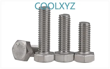 

[m3-m8] 304 stainless steel external hexagon screw extended full thread external hexagon bolt / screw DIN933 10PCS