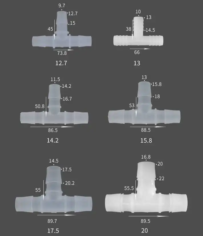 5/20/50/100 шт. разъем тройник для Пластик соединитель из полипропилена пагода футболка микроорошение фитинги воздушный насос аквариума адаптер T разъем