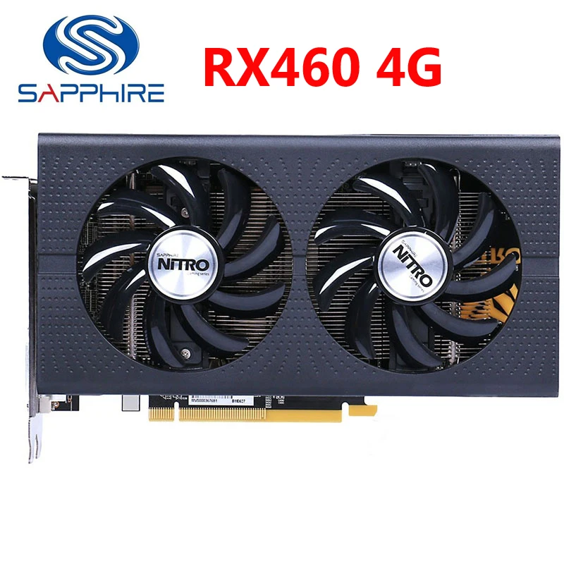 Видеокарты SAPPHIRE RX 460 4 Гб видеокарта 128 бит GDDR5 для карт AMD RX 400 серии VGA RX460 4 Гб DisplayPort HDMI DVI б/у