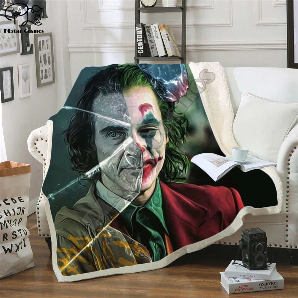 

Plstar Cosmos Cartoon Night Before Christmas Joker Poker Blanket 3D print Sherpa Blanket on Bed Home Textiles Dreamlike style-10