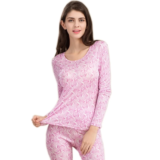 Fashion Silk Women's Silk Thermal Underwear Sets