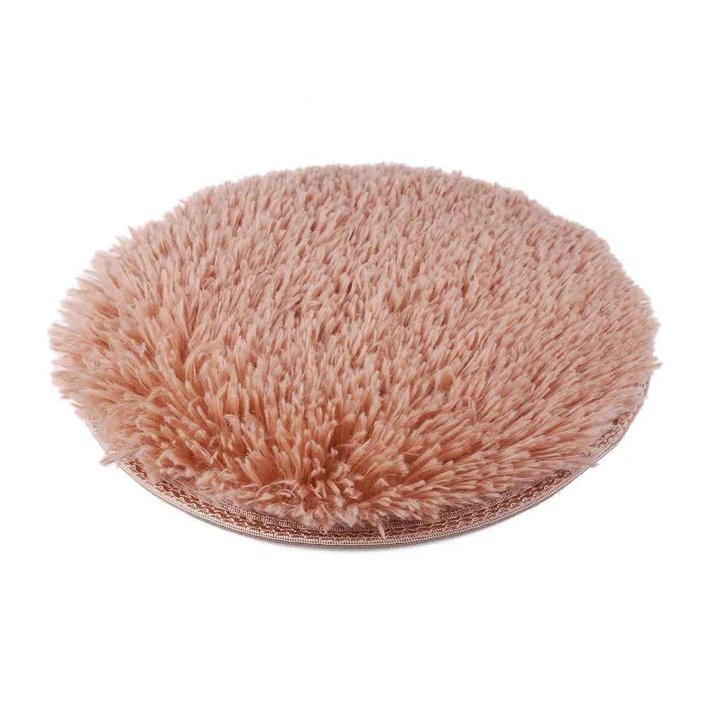 light brown Коврики для гостиной, плюшевый коврик для йоги, чехол для компьютерного стола, коврик, коврик для двери, многоразовое одеяло, для дома, Круглый, для спальни - Цвет: light brown