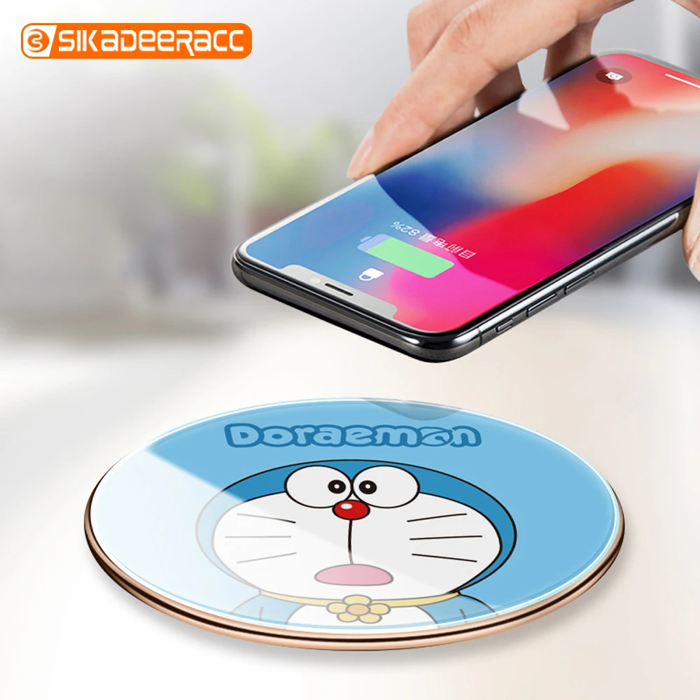 Беспроводное зарядное устройство Qi для samsung Galaxy S6 Edge S7 Edge S8 S9 Plus Note 8 с быстрой зарядкой и милым рисунком для iphone 8 Plus X SF47
