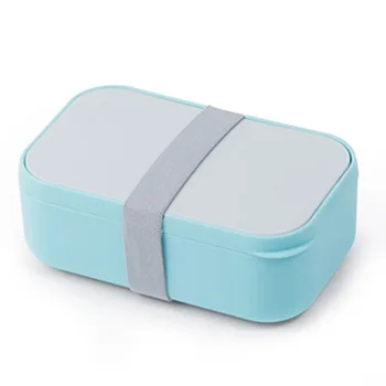 

Leakproof Lunch Box Portable Bento Box with Tableware Soup Bowl Thermal Bag Microwavable Food Container Blue