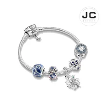 JC модный шарм 925 пробы серебряный DIY браслет бабочка кулон, мужской женский браслет Женские аксессуары ювелирные изделия подарок