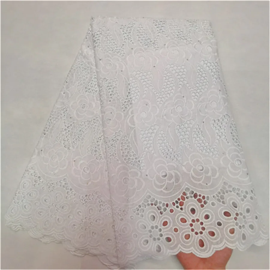 Горячая нигерийская кружевная ткань модная африканская хлопок швейцарская вуаль кружева в швейцарской Высокое качество кружевная ткань из Дубая 5 ярдов