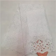 Горячая нигерийская кружевная ткань модная африканская хлопок швейцарская вуаль кружева в швейцарской Высокое качество кружевная ткань из Дубая 5 ярдов