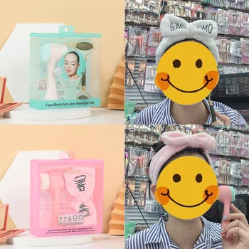 

Free Shipping Double Side Silicone Facial Cleanser Head Remover Machine Wash Makeup Brushe Fiber Face Cleaning Massage Skin Care