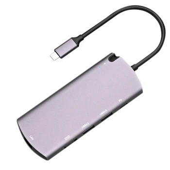 

6 in 1 Usb C Hub with M.2 SSD Enclosure NGFF Usb 3.0 Pd Fast Charging Hdmi Hub Hard Drive for Pro Notebook
