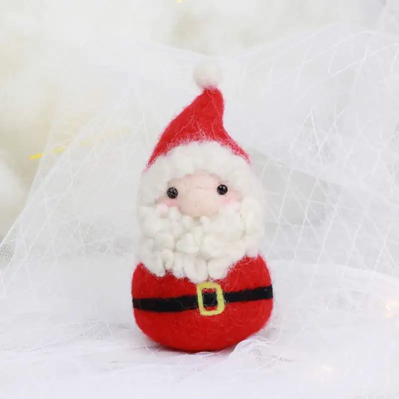Рождественские украшения для кукол Санта Клауса ручной работы, шерстяные изделия из войлока, рождественские украшения для новогодних подарков