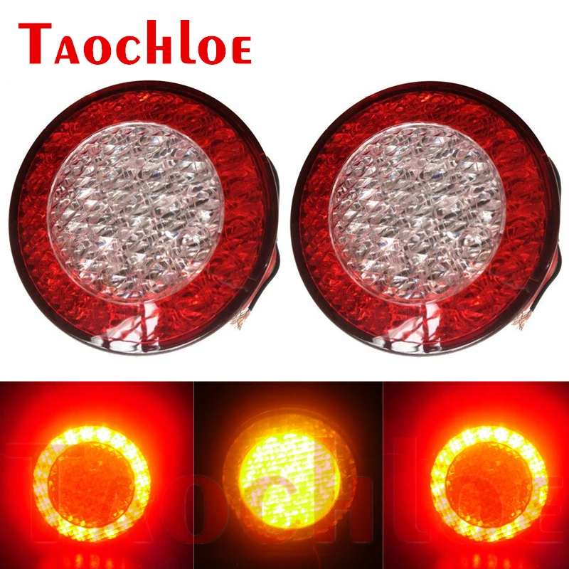 

2Pcs Emark Truck Tail Light 12V Trailer Brake Lights Turn Signal LED Lamp Tractor Lorry Caravan Car Back Light