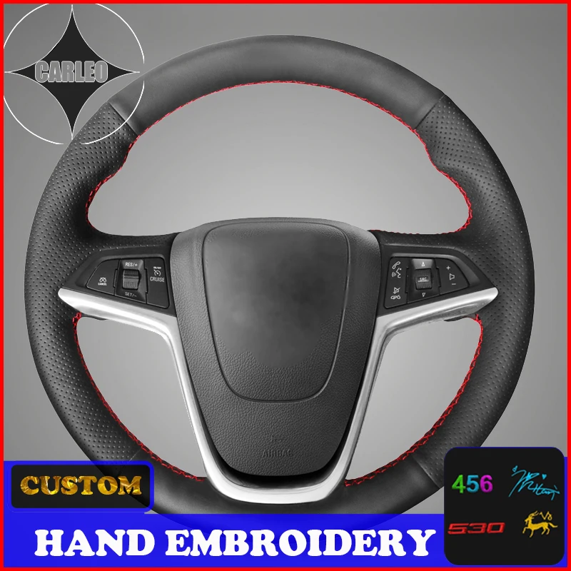 

Держатель для Opel Mokka Astra J Meriva Insignia 2009-16 замшевый кожаный чехол на руль с вышивкой на заказ верхний слой