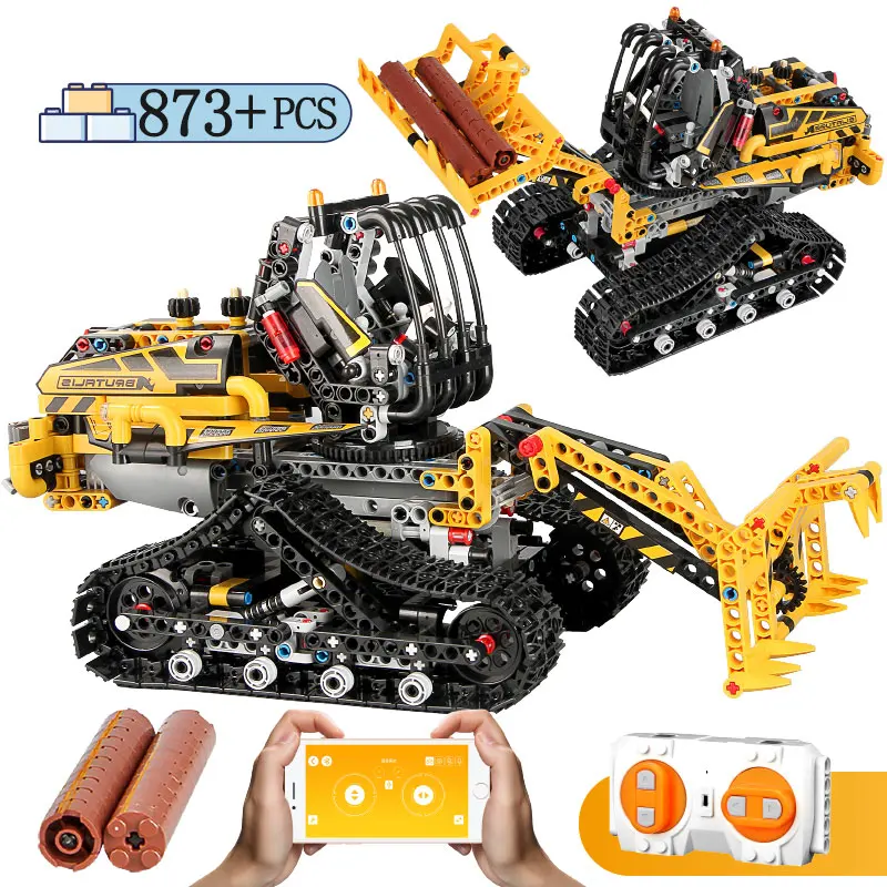 

RC Glory Engineering Truck Forklift With App Control Building Blocks Legoing City Technic Remote Control Car Toys for Kids
